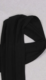 FLOWER SLEEVELESS WOOL CREP MIDI DRESS IN BLACK DRESS STYLE OF CB