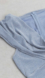 FRONT DRAPED MERMAID DRESS IN BLUE DRESS STYLE OF CB