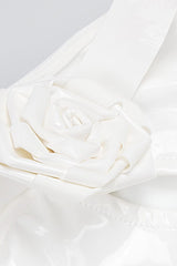 GLAM WITH EDGY SKINTIGHT LATEX GOWN IN WHITE LEATHERETTE PIECES Oh CICI