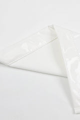 GLAM WITH EDGY SKINTIGHT LATEX GOWN IN WHITE LEATHERETTE PIECES Oh CICI