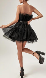 STRAPLESS MESH MINI DRESS IN BLACK Dresses sis label