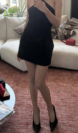 HALTER SLEEVELESS MINI DRESS IN BLACK DRESS STYLE OF CB