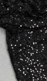 HALTER SLEEVELESS SEQUIN MAXI DRESS IN BLACK DRESS STYLE OF CB