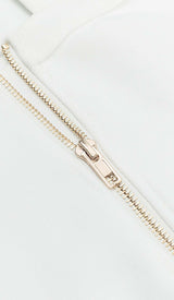 HALTERNECK STRAP DETAIL MIDI DRESS IN WHITE DRESS STYLE OF CB