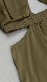 HALTER SATIN MIDI DRESS IN DARK FOREST DRESS STYLE OF CB