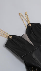 HIGH SLIT DEEP V MIDI DRESS IN BLACK Dresses styleofcb