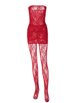 STRAPLESS LACE MINI DRESS IN RED Dresses sis label