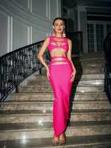 CUTOUT BANDAGE SET IN HOT PINK Sets sis label