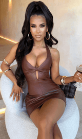 Hollow leather skirt. styleofcb