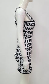 LETTERS SKINNY KNIT DRESS IN BLACK styleofcb