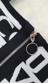 LETTERS SKINNY KNIT DRESS IN BLACK styleofcb