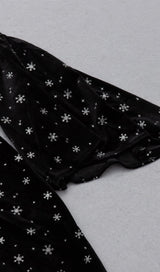 SNOWFLAKE LONG SLEEVE MIDI DRESS IN BLACK styleofcb