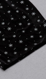 SNOWFLAKE LONG SLEEVE MIDI DRESS IN BLACK styleofcb