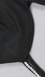 WAVY FRINGED SUSPENDER DRESS IN BLACK styleofcb