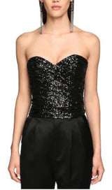 SEQUIN BRA TOP IN BLACK styleofcb