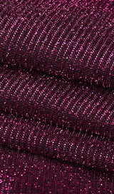 SHINY FISHTAIL MINI DRESS IN PURPLE styleofcb