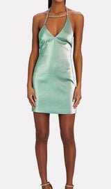 DIAMOND SUSPENDER DRESS IN MINT GREEN styleofcb