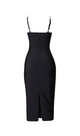 PEARL SLIM-FIT SUSPENDER DRESS IN BLACK styleofcb
