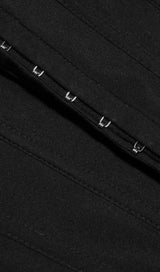 FISHBONE SUSPENDER MINI DRESS IN BLACK styleofcb