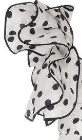 CROSS-SHOULDER FISHTAIL DRESS IN POLKA DOT styleofcb