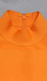 OFF-THE-SHOULDER TIGHT DRESS IN ORANGE styleofcb