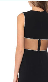 OPEN-WAISTED STITCHED BUTTOCK DRESS IN BLACK styleofcb