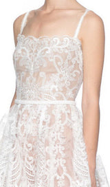 LACE STRAPPY MIDI DRESS IN APRICOT WHITE styleofcb