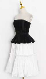 JOINT MIDI DRESS IN BLACK AND WHITE styleofcb