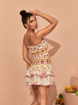 STRAPLESS RUFFLE MINI DRESS Dresses styleofcb