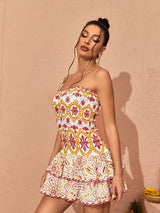 STRAPLESS RUFFLE MINI DRESS Dresses styleofcb