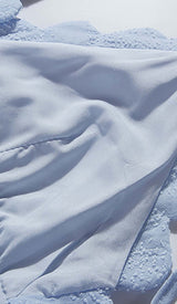 LACE-UP BACKLESS MIDI DRESS IN BLUE DRESS STYLE OF CB