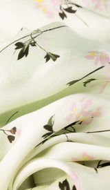 LACE TRIM FLORAL-PRINT MIDI DRESS IN LIGHT GRAYISH DRESS STYLE OF CB