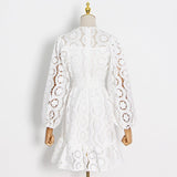 LANTERN SLEEVE MINI DRESS IN WHITE DRESS STYLE OF CB