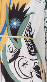 LANTERN SLEEVE PRINT MIDI DRESS DRESS styleofcb