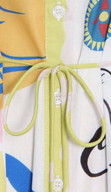 LANTERN SLEEVE PRINT MIDI DRESS DRESS styleofcb