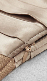 LONG SLEEVE FOLDS BANDAGE MINI DRESS IN KHAKI Dresses styleofcb