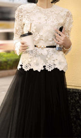 LONG SLEEVE LACE TWO PIECE SET DRESS STYLE OF CB