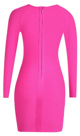 LONG SLEEVE SQUARE COLLAR MINI DRESS IN PINK DRESS sis label