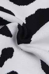 Leopard Print Deep V Short Bandage Jacket In Black TOPS & SKIRTS styleofcb