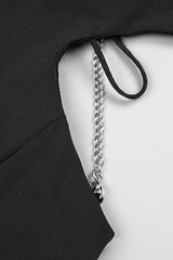 LONG SLEEVE CUT OUT BACKLESS MERMAID MAXI DRESS IN BLACK styleofcb