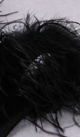 MESH FEARHER BANDAGE MINI DRESS IN BLACK Dresses styleofcb