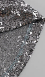 MIDI DRESS WITH SEQUINS SLITS IN SLIVER Dresses styleofcb