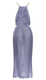 MOCK-NECK SLEEVELESS BELTED MIDI DRESS DRESS STYLE OF CB