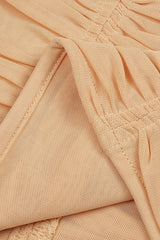 NUDE STRAPPY SEQUINS EMBELLISHED MESH MIDI DRESS Dresses Oh CICI