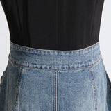 SUIT COLLAR PATCHWORK DENIM TWO-PIECE SUIT styleofcb