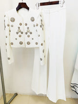 HEAVY STITCHING BEADED JACKET SET styleofcb