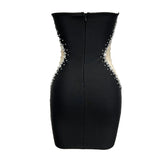 STRAPLESS RHINESTONE BANDAGE DRESS IN BLACK Dresses styleofcb