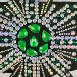 RHINESTONE HIGH SPLIT SKIRT SET WITH GLOVES Sets styleofcb