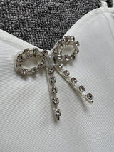 BANDAGE DIAMOND STRAPPY MINI DRESS IN WHITE styleofcb