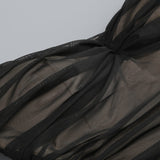 OFF SHOULDER MESH RUCHED MAXI DRESS Dresses Oh CICI